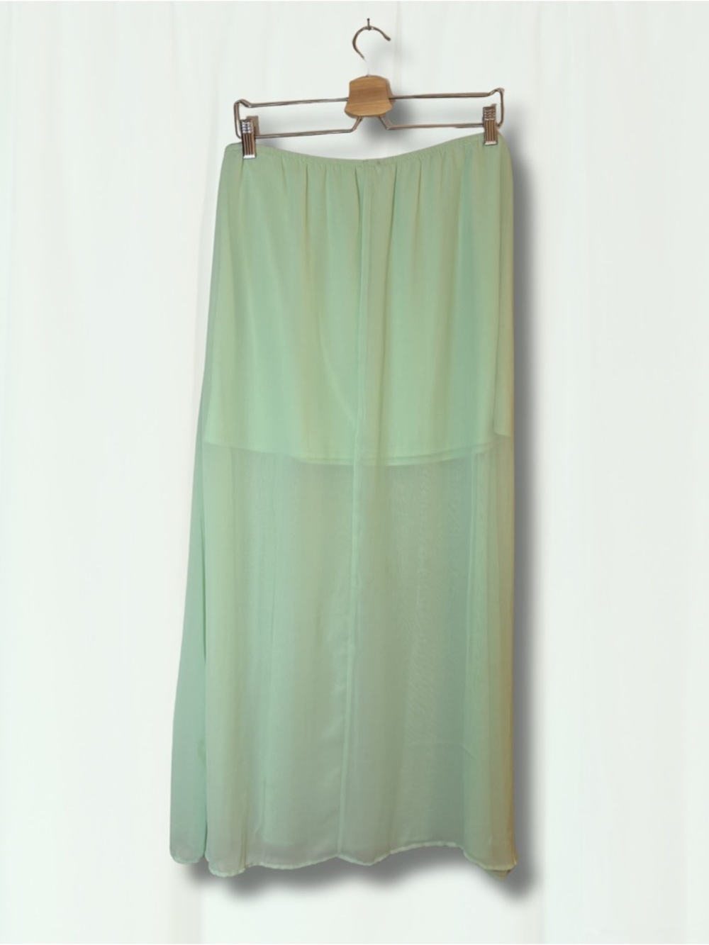 Lily White Mint Sheer Maxi Skirt - Picture 2 of 4